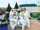 Mitchell Press held a dumpster dive to sort through a week’s worth of garbage and identify areas for improving waste streams. Photo © Mitchell Press